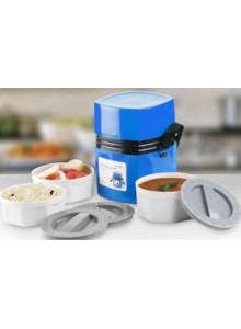 Power Plus Mega Lunch Box (Microwaveable)- 3 Box BLUE/RED
