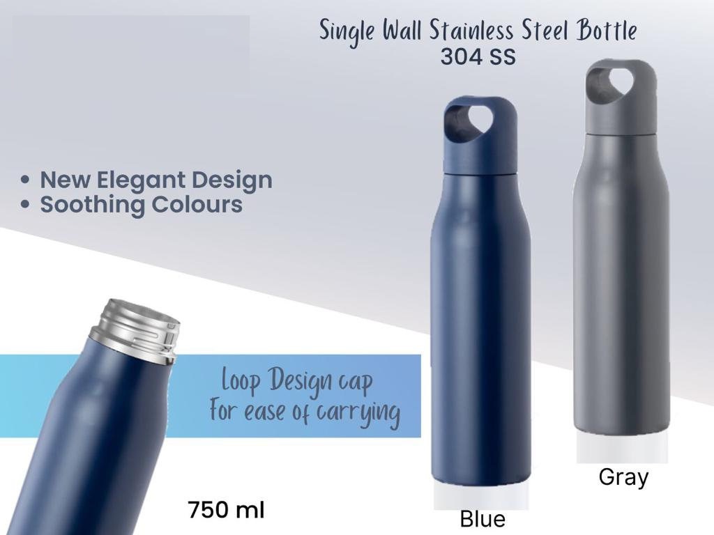 Single Wall Stainless Steel Bottle with Loop Handle