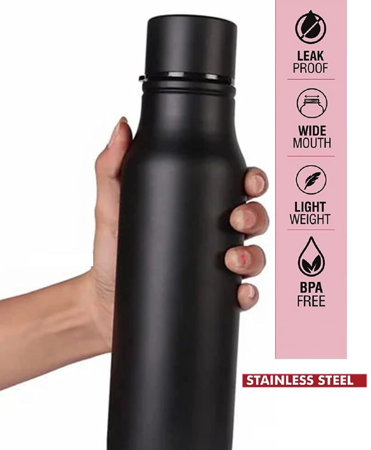Stainless Steel Single Wall Water Bottle Laquer Finish