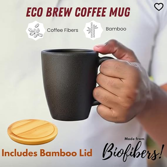 Astra Coffee Fiber Eco-Friendly Mug with Bamboo Lid