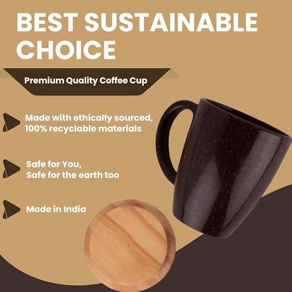 Astra Coffee Fiber Eco-Friendly Mug with Bamboo Lid
