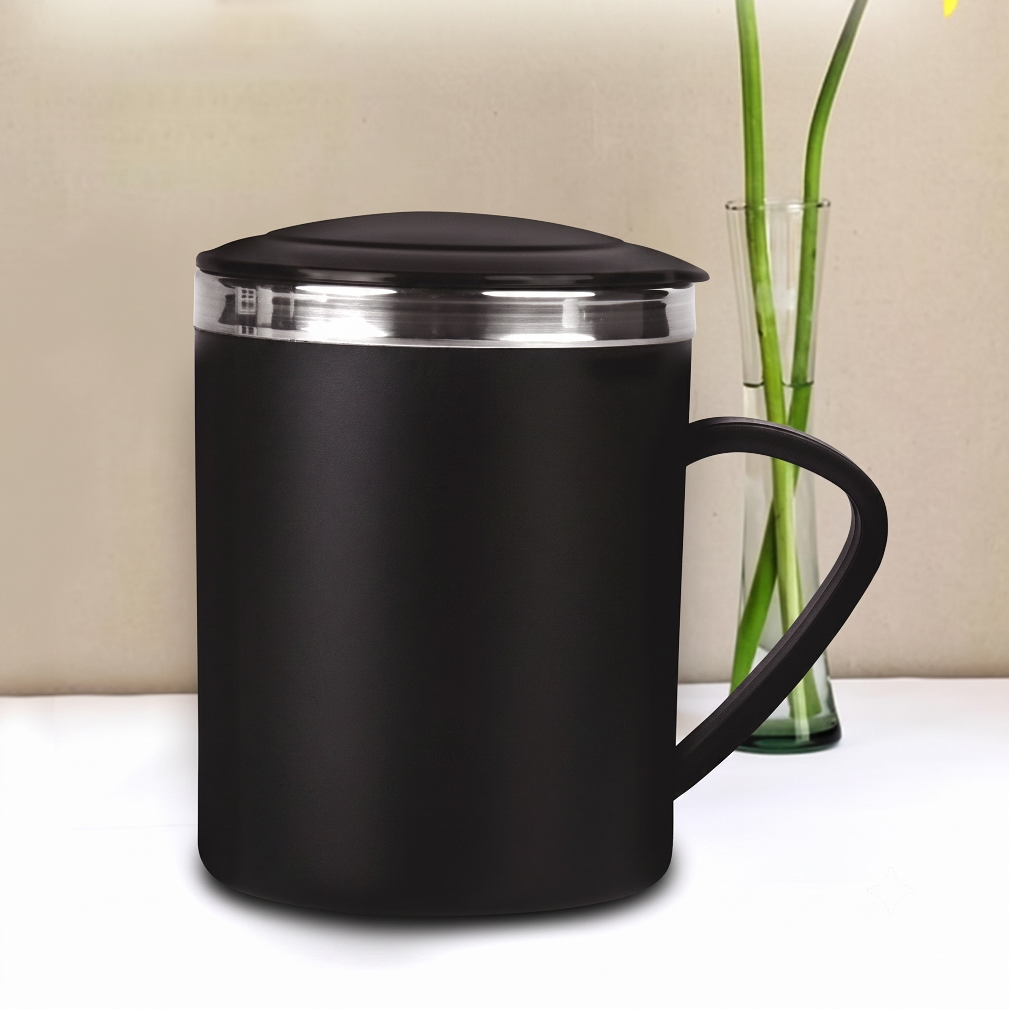 Curve SIP Mini Steel Mug with Convex Lid