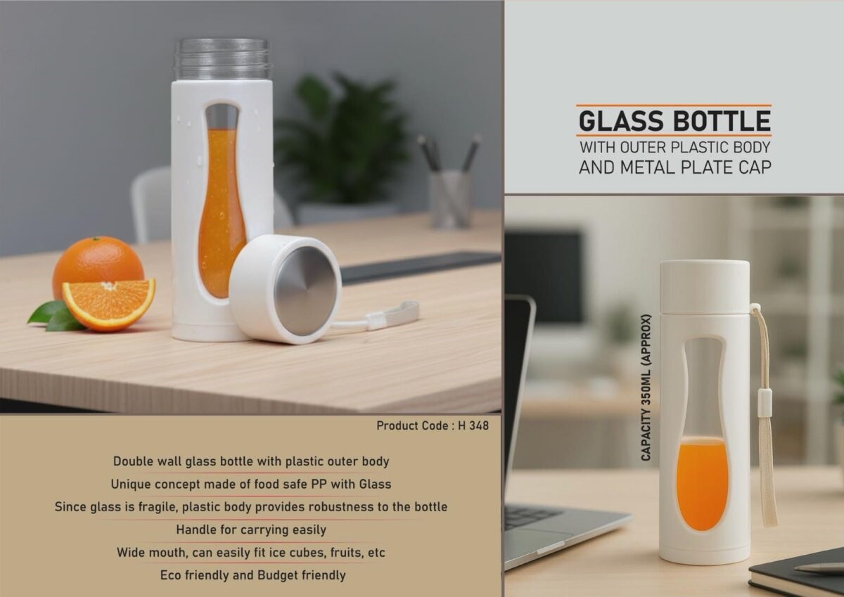 Glass Bottle With Outer Plastic Body
