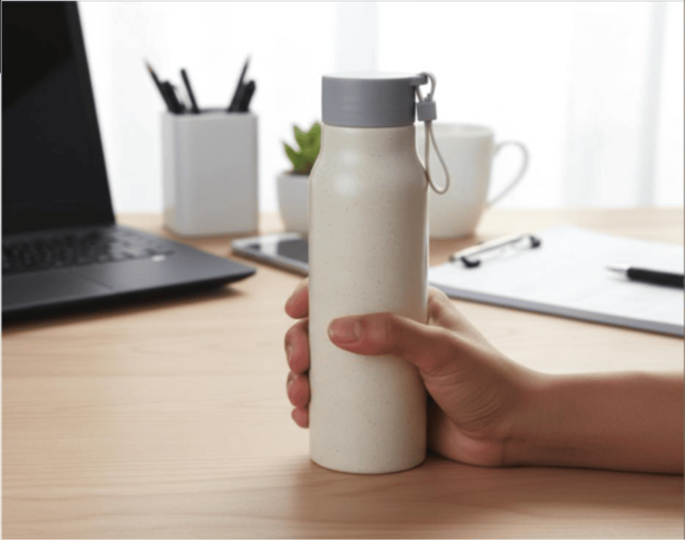 Astra Eco Glass Bottle with Wheat Straw Body