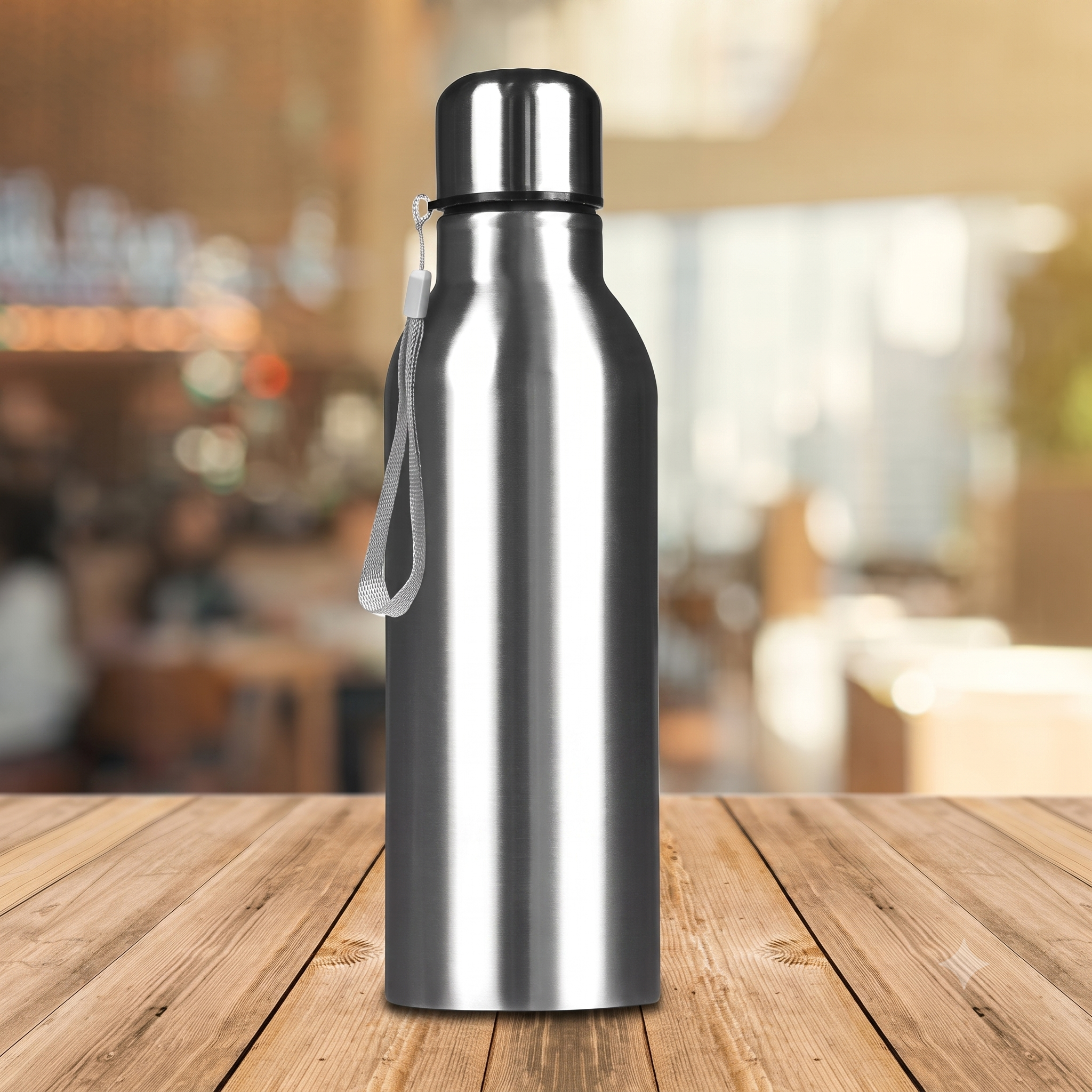 Single Wall Steel Bottle With Carry Strap