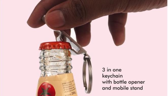 Keychain With Bottle Opener and Mobile Stand