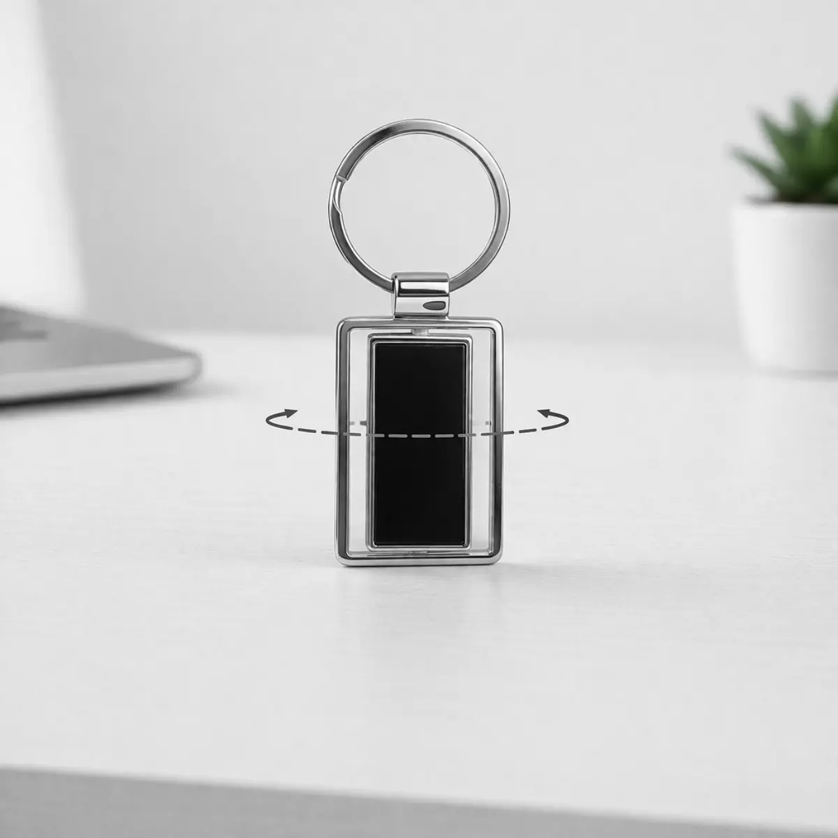 Rectangle Rotating Keychain