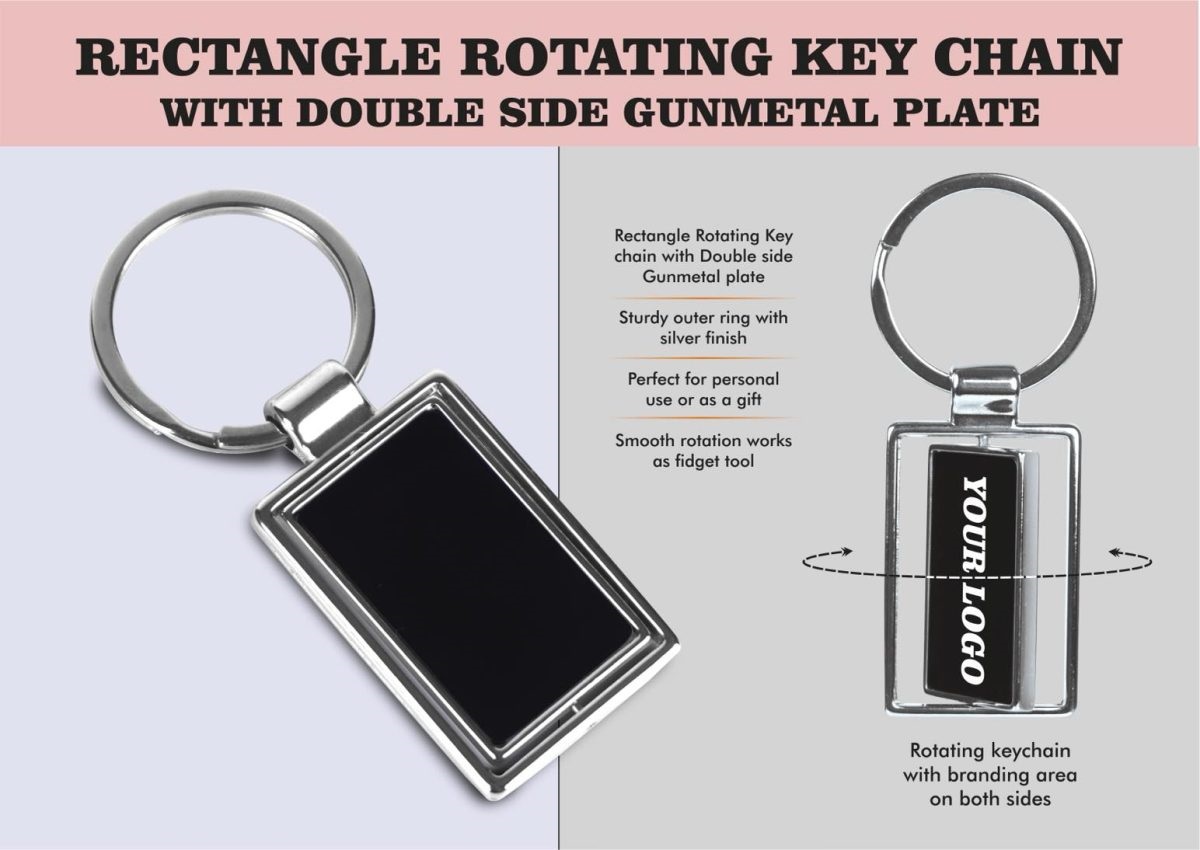 Rectangle Rotating Keychain