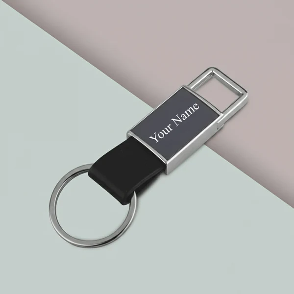 Pull Out Rectangle Metal Keychain