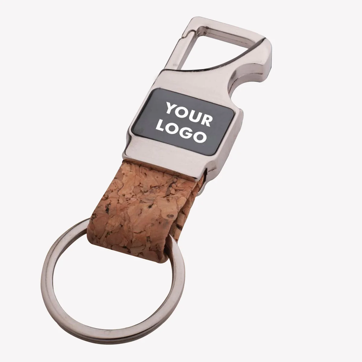 Rectangle Metal Keychain with Bottle Opener