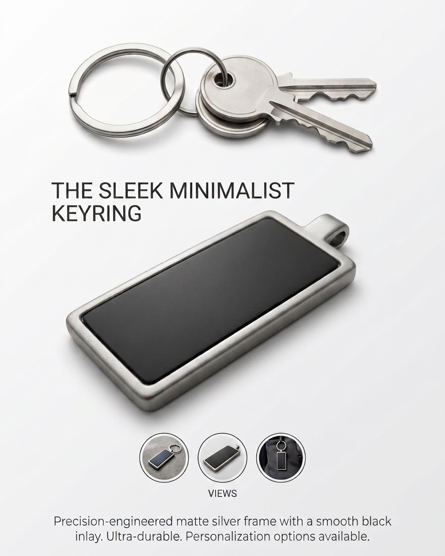 Premium Metal Black Keychain