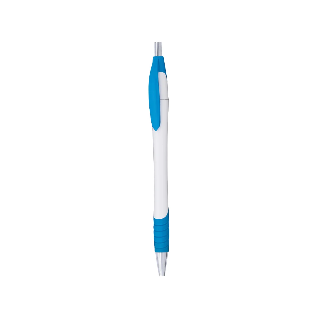 Classic White Retractable Pen with Colored Grip