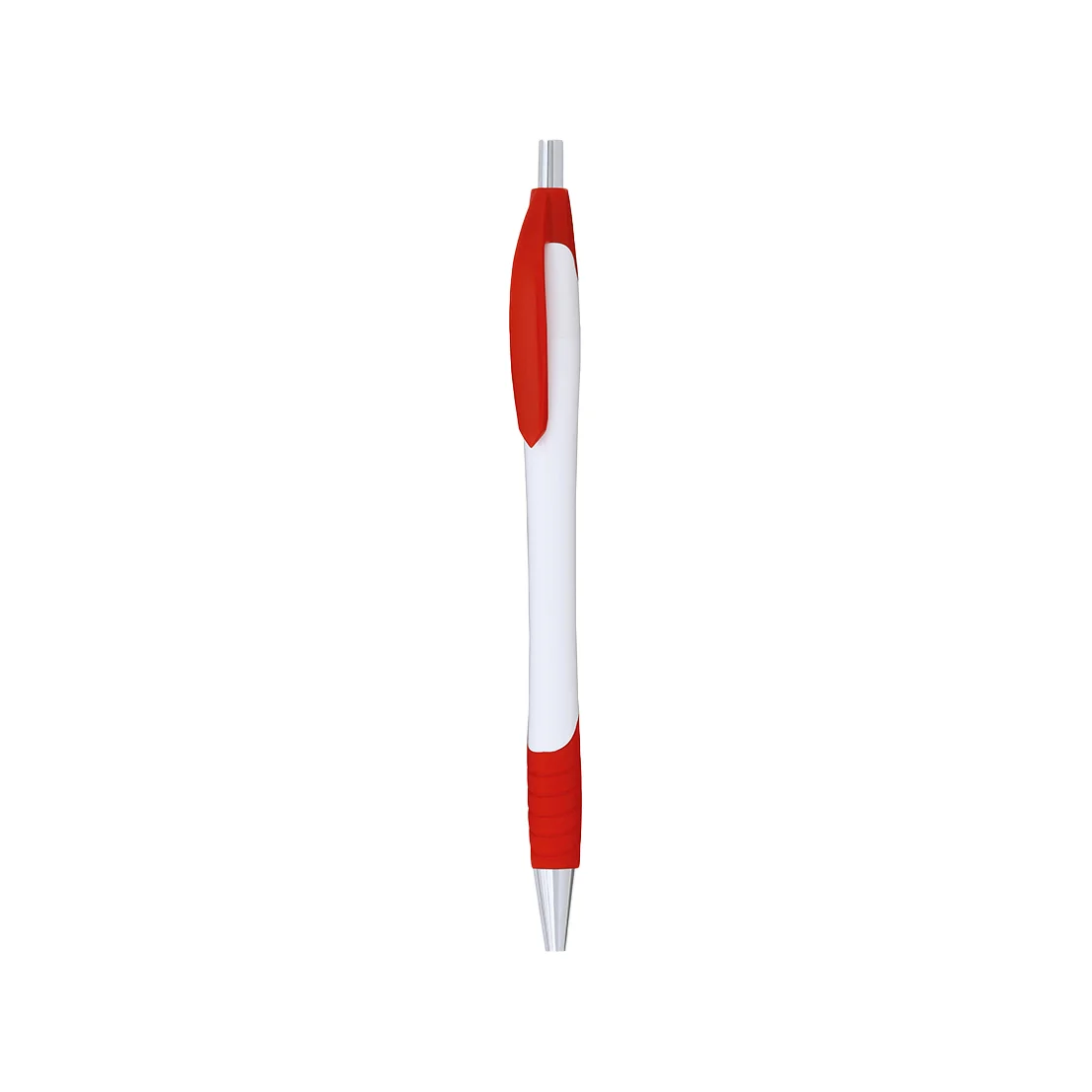Classic White Retractable Pen with Colored Grip