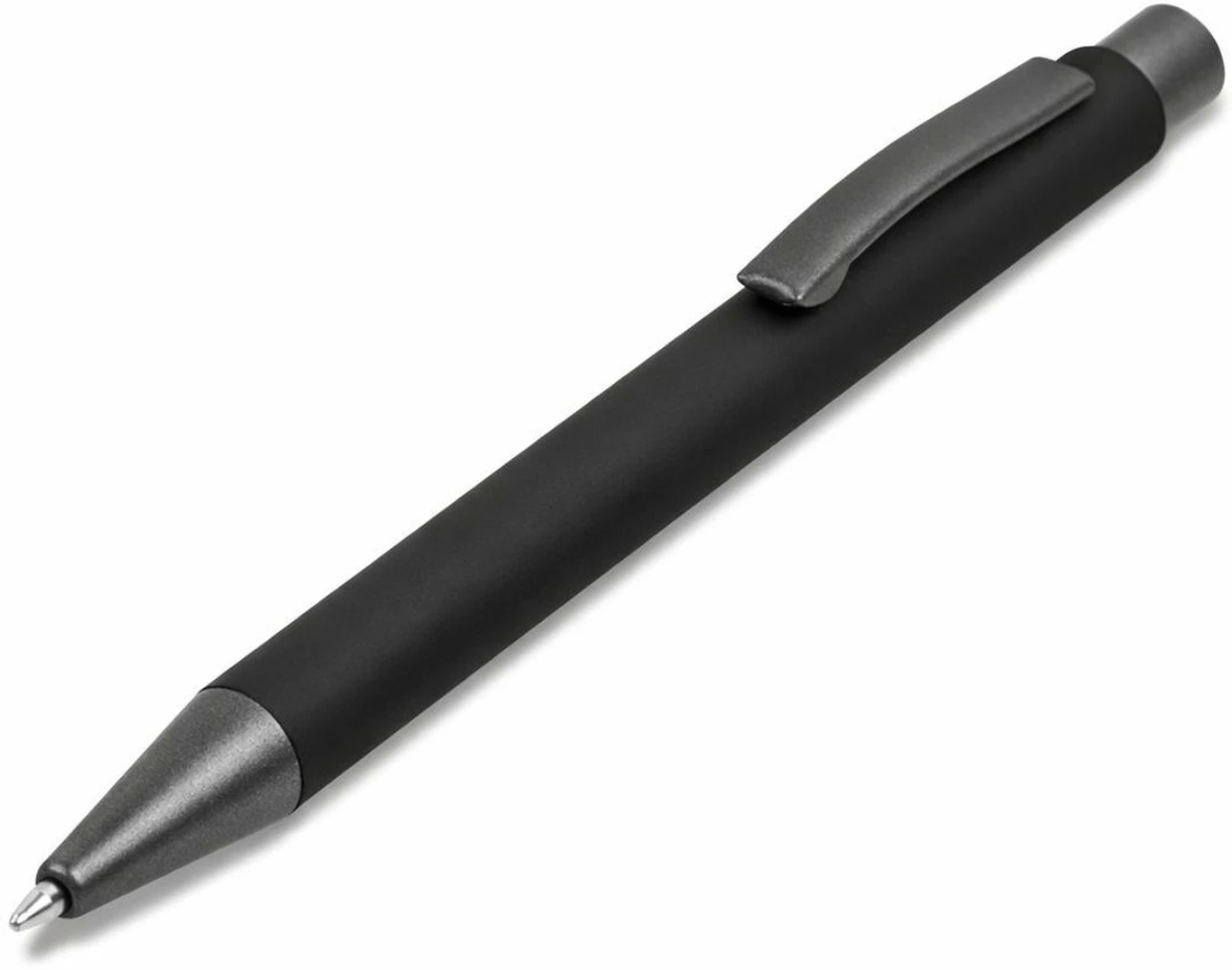 Black Color Rubberised Texture Metal Ball Pen
