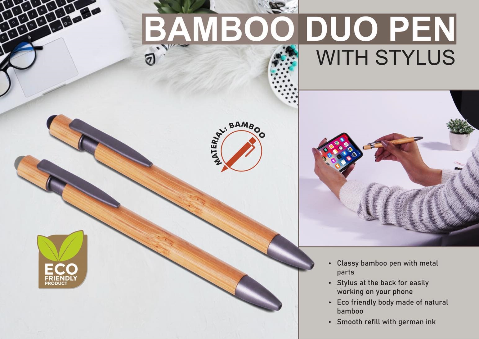 Bamboo Duo Pen with Stylus