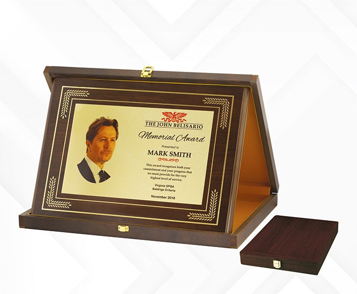 Premium Wooden Certificate Plaque with Presentation Box