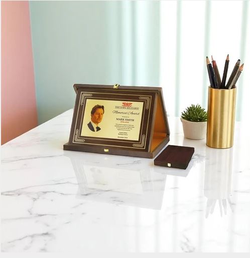 Premium Wooden Certificate Plaque with Presentation Box