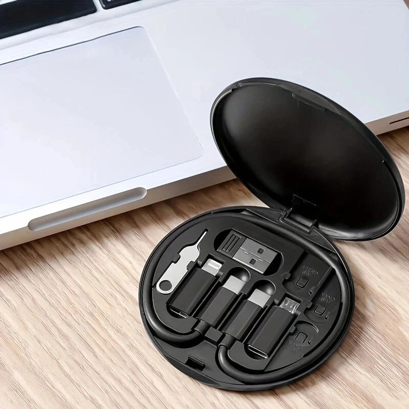 All-in-One Multi Charging Cable Kit with Phone Stand, Portable Travel Case