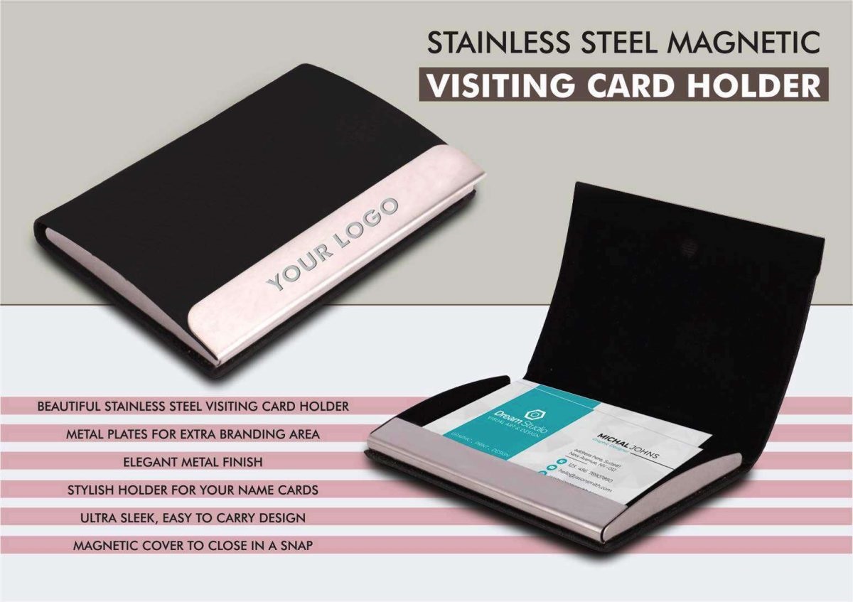 Stainless Steel Magnetic Visiting Card Holder