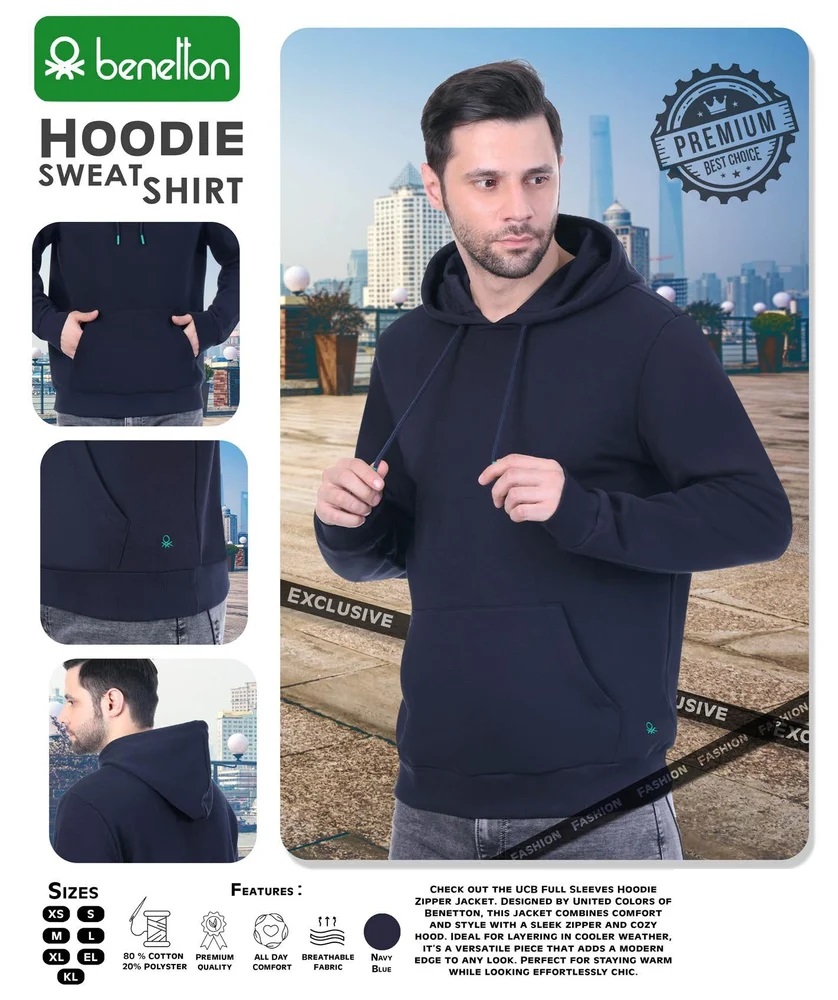 United Colors of Benetton Cotton Poly Hoodie Sweatshirt