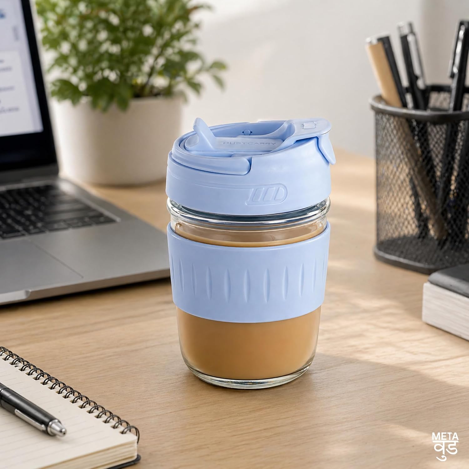 Glass Tumbler with Straw & Sip Lid