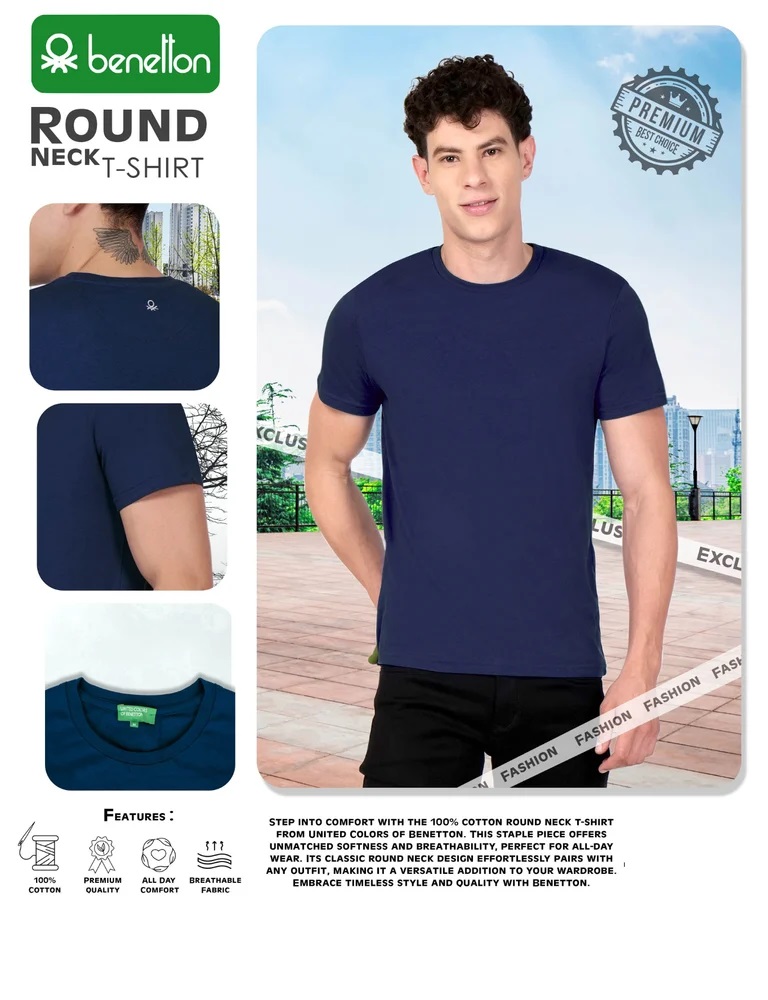 United Colors of Benetton Plain Cotton T-Shirts